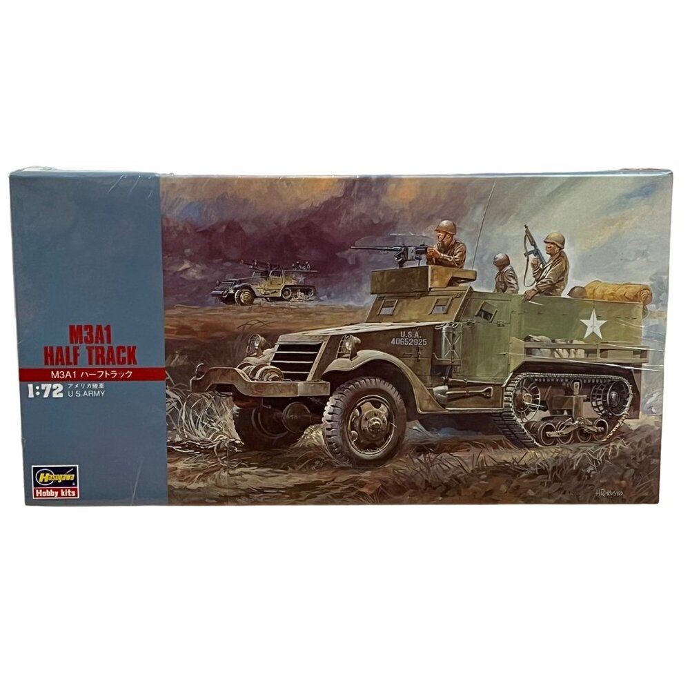 Hasegawa 1/72 Scale M3A1 Half Track Military Model Kit New Sealed Box Made In Ja